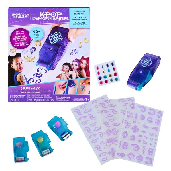 Cool Maker, KPop Demon Hunters HUNTR/X Shimmer Foil Tattoos