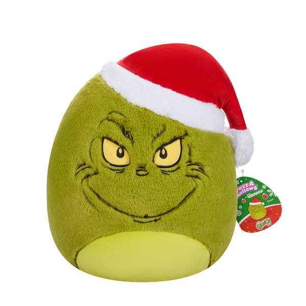 Original Squishmallows Fuzz-A-Mallows 12-Inch Grinch in Santa Hat