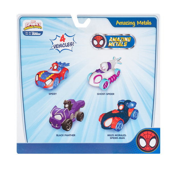 Marvel’s Spidey and His Amazing Friends Amazing Metals 4 Pack Die-Cast Vehicles 