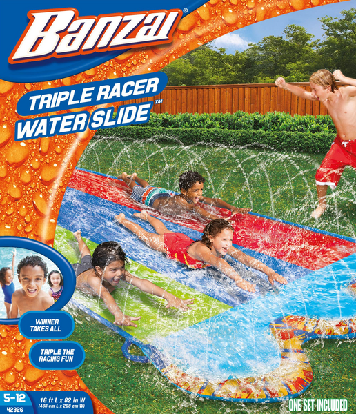 Banzai Triple Racer Water Slide 16L