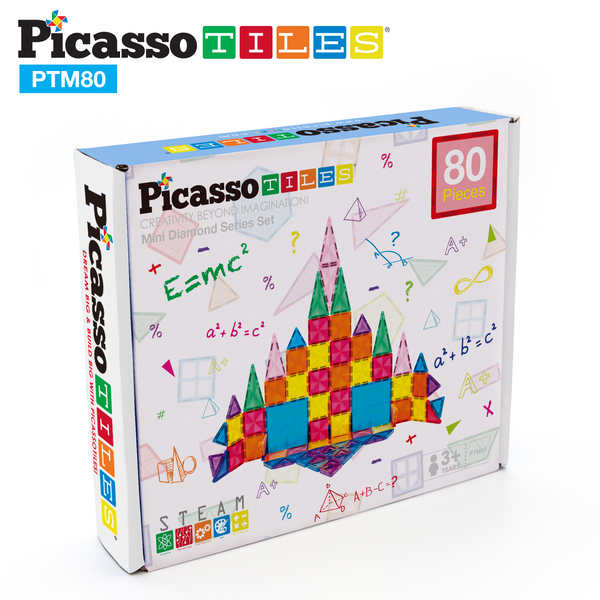 Picasso Tiles 80 Piece Mini Diamond Series Travel Set