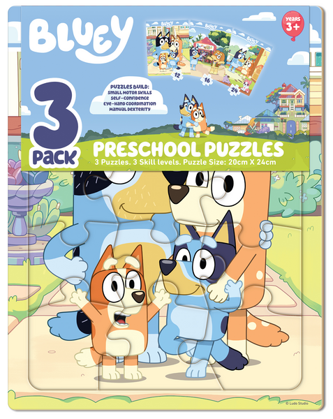 Bluey Frame Tray Puzzle 3-Pack