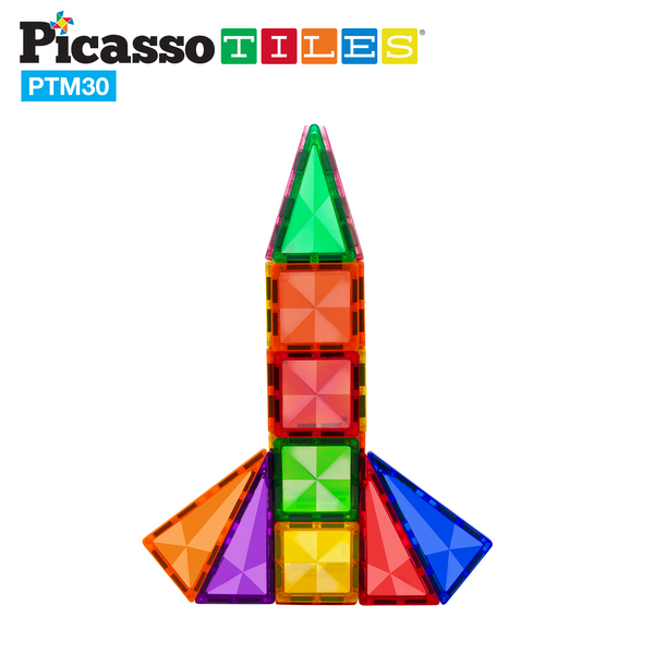 Picasso Tiles 30 Piece Mini Rocket Travel Set