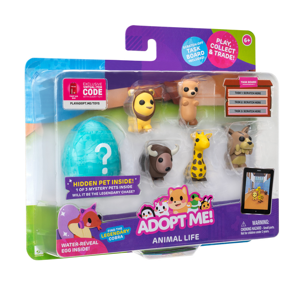 Adopt Me! AME0018 Multipack Animal Life-Hidden Top Online Game-Fun  Collectible T