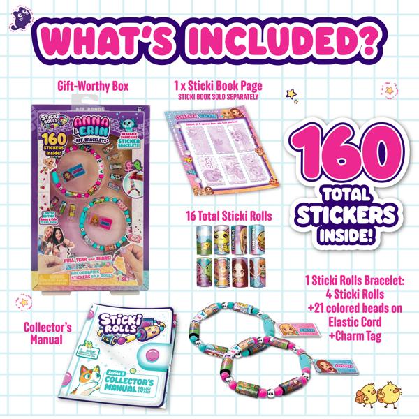 Sticki Rolls Anna & Erin Bracelet 2 Pack 
