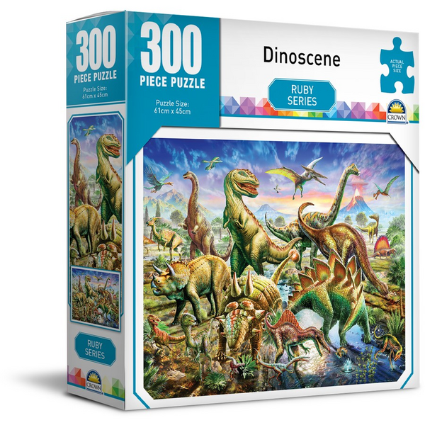 Crown Ruby Series Dinosaurs 300 Piece Puzzle – Assorted
