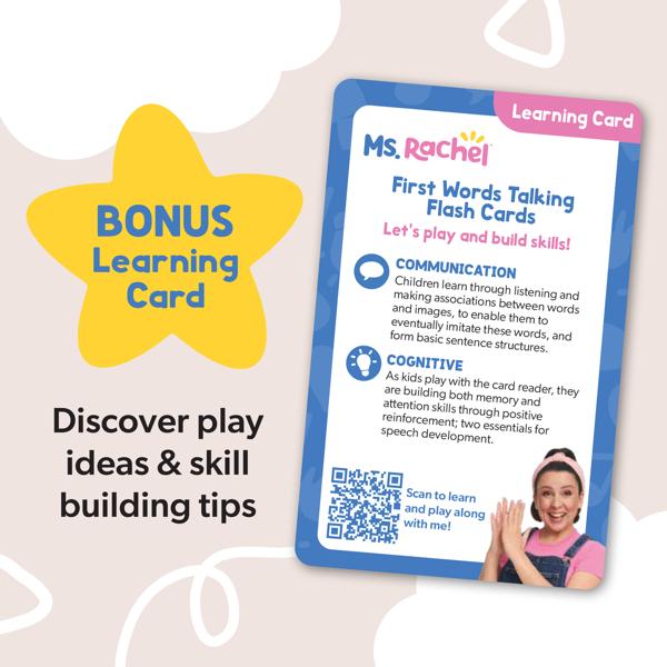 Ms. Rachel Official First Words Talking Flash Cards with Electronic Reader