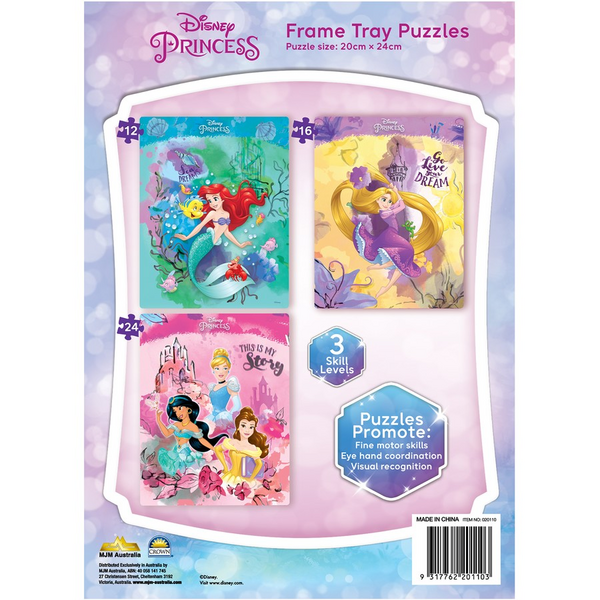 Disney Princess Frame Tray 3 Pack Puzzles