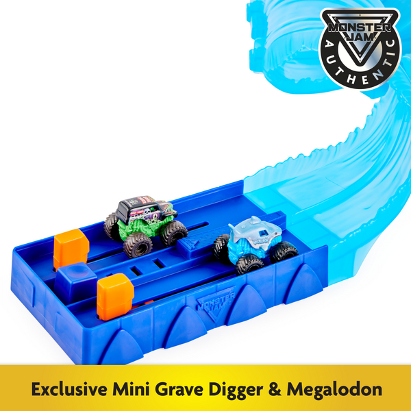 Monster Jam, Mini Megalodon Race and Chomp Playset