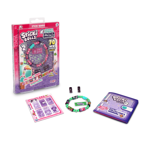 Sky Castle Sticki Rolls Serie 2 | Braccialetto Adesivo Con 70 Mini Adesivi Olografici Kawaii | Da Indossare E Condividere