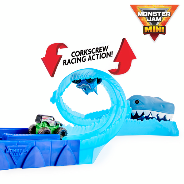 Monster Jam, Mini Megalodon Race and Chomp Playset