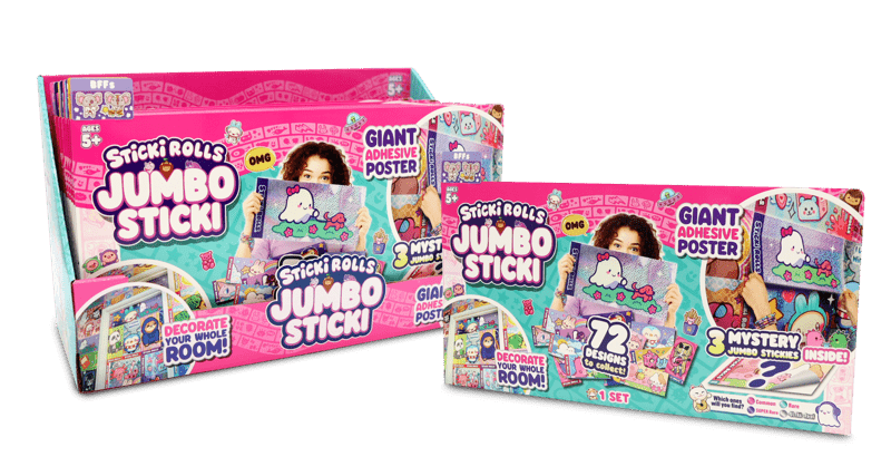 Sticki Rolls Jumbo Sticki 3 Pack CDU