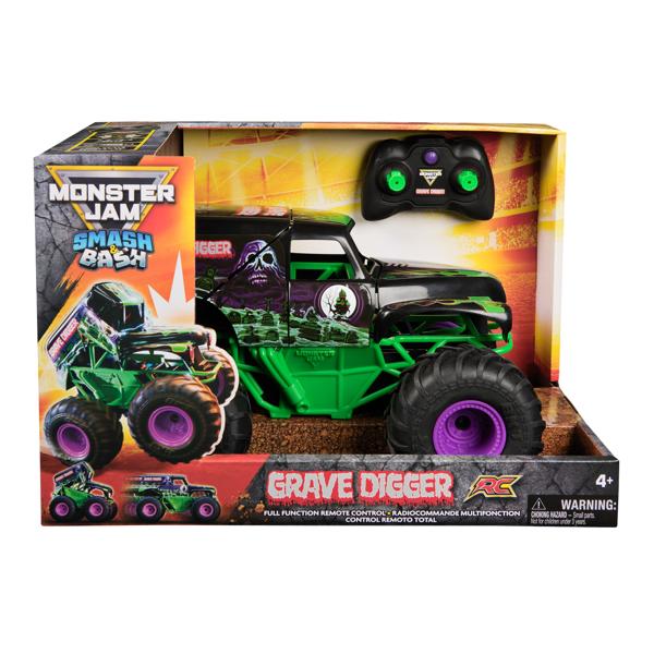 Monster Jam Smash & Bash Grave Digger RC Vehicle,